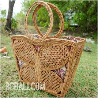 natural grass ata rattan butterfly style women handbag full handmade